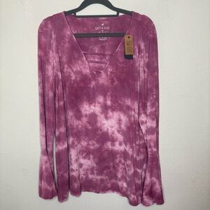 NWT American Eagle Soft & Sexy Women's Pink Tie-Dye Top XL